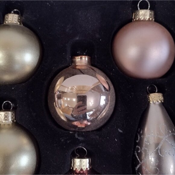 Jo-Ann Holiday 24 Piece Set Rose Gold Glass Bulbs Christmas Ornaments Sparkly - Picture 5 of 6